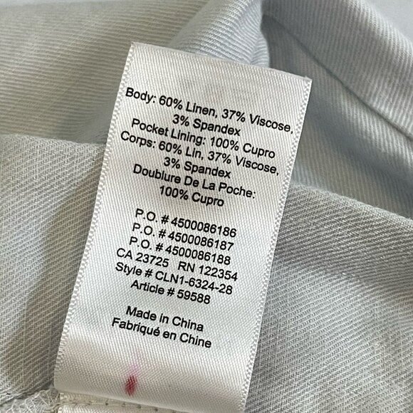 Aritzia Babaton Cohen Pants Cropped Pleated Linen Blend 10 Gray Summer Preppy - Picture 11 of 16